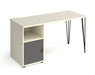 Tikal - Hairpin Leg Desk with Pedestal and Cupboard Door.