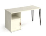 Tikal - Hairpin Leg Desk with Pedestal and Cupboard Door.