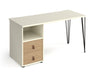 Tikal - Hairpin Leg Desk with Pedestal and Drawers.