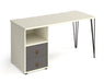 Tikal - Hairpin Leg Desk with Pedestal and Drawers.