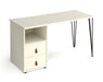 Tikal - Hairpin Leg Desk with Pedestal and Drawers.