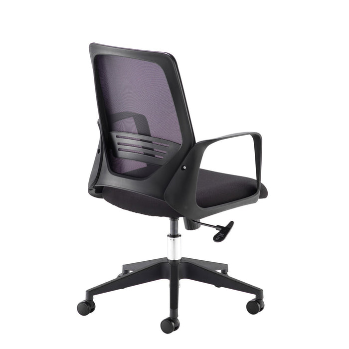 Toto - Black Mesh Back Operator Chair with Black Fabric Seat and Black Base.