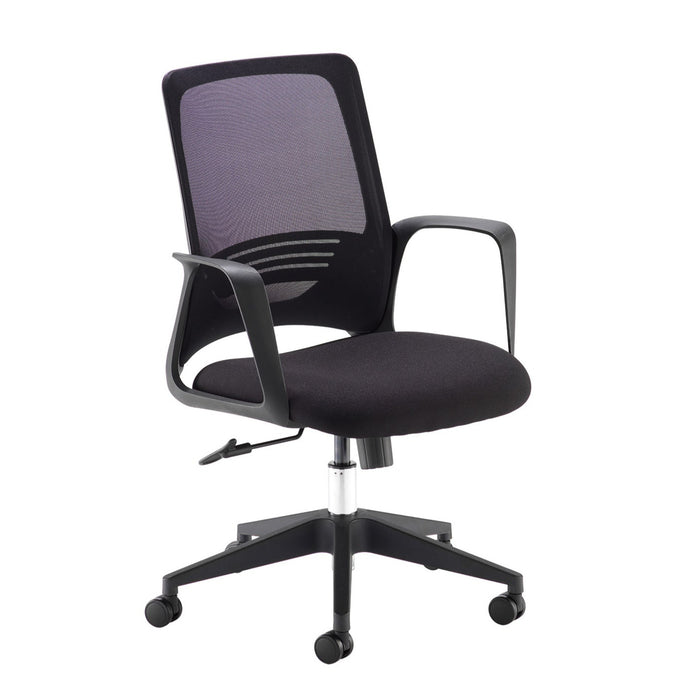 Toto - Black Mesh Back Operator Chair with Black Fabric Seat and Black Base.