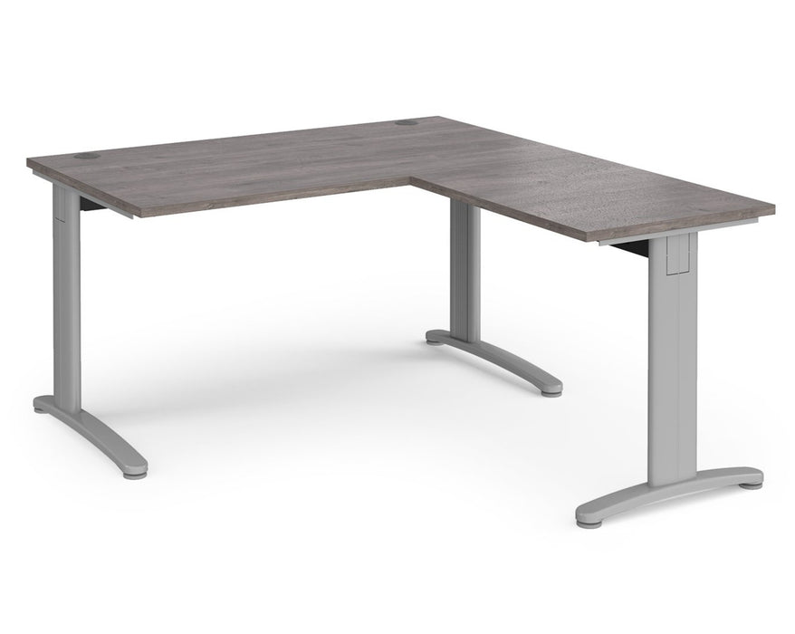 TR10 - Single Desk with Return - Silver Frame.