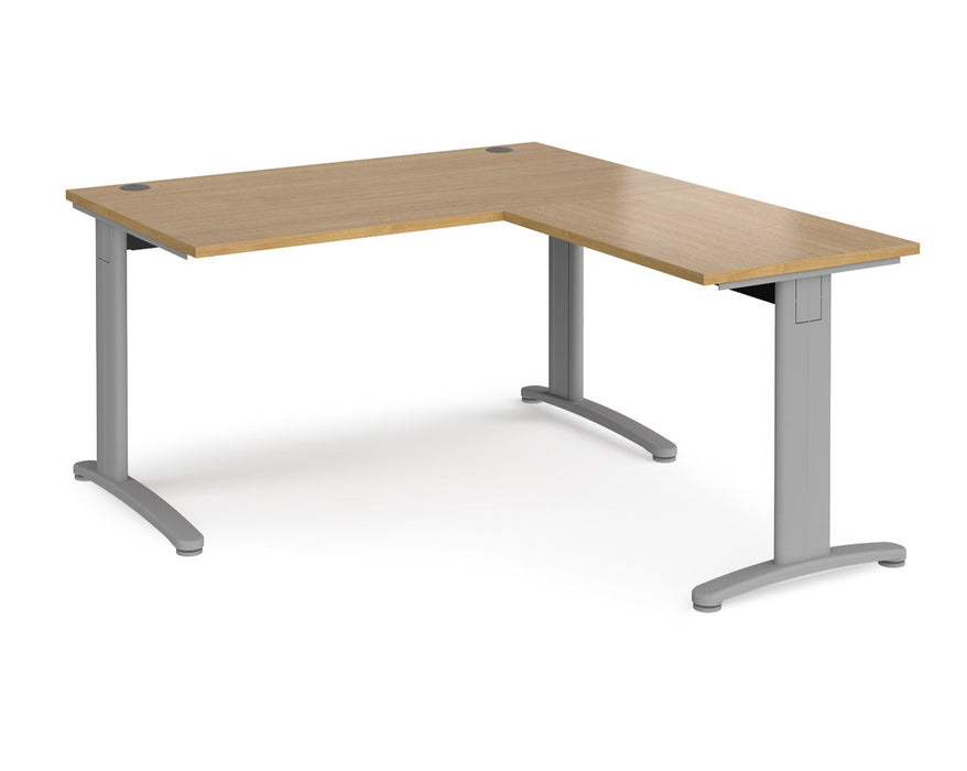 TR10 - Single Desk with Return - Silver Frame.