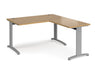 TR10 - Single Desk with Return - Silver Frame.