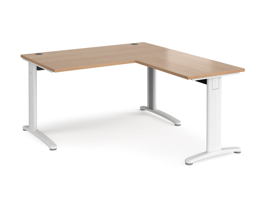 TR10 - Single Desk with Return - White Frame.