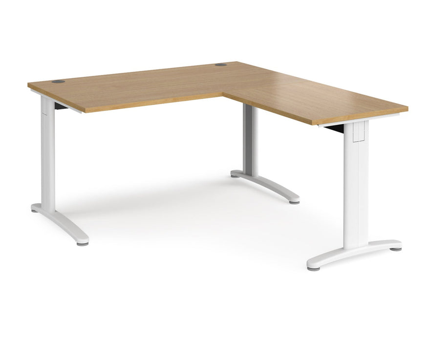 TR10 - Single Desk with Return - White Frame.