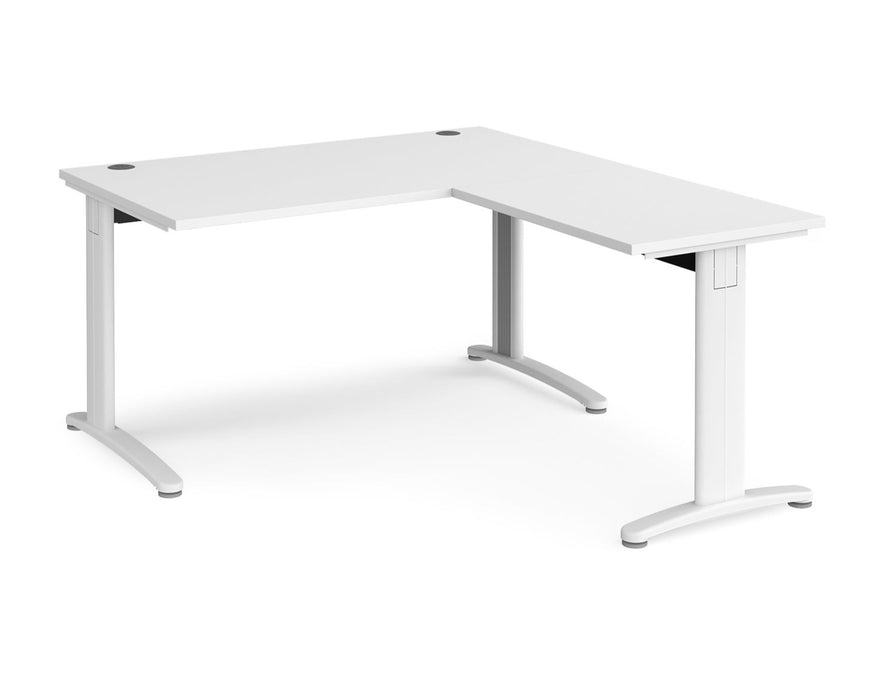 TR10 - Single Desk with Return - White Frame.