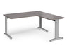 TR10 - Single Desk with Return - Silver Frame.