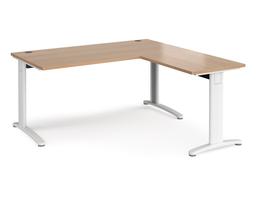 TR10 - Single Desk with Return - White Frame.