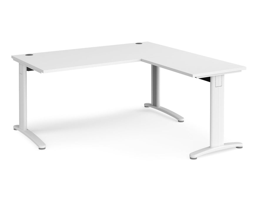 TR10 - Single Desk with Return - White Frame.