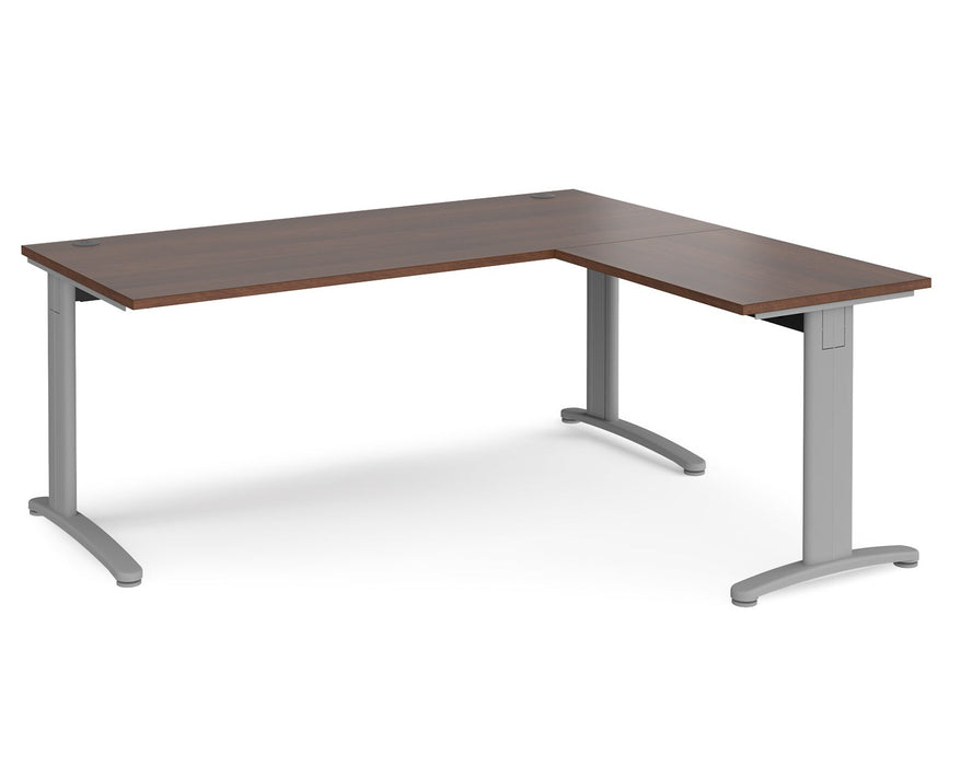 TR10 - Single Desk with Return - Silver Frame.