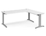 TR10 - Single Desk with Return - Silver Frame.