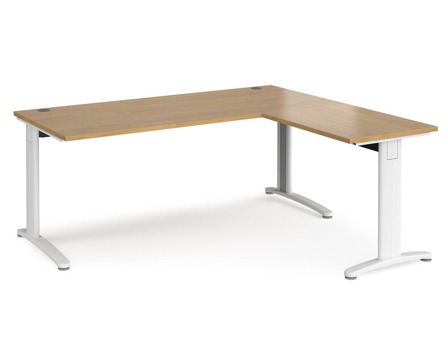 TR10 - Single Desk with Return - White Frame.