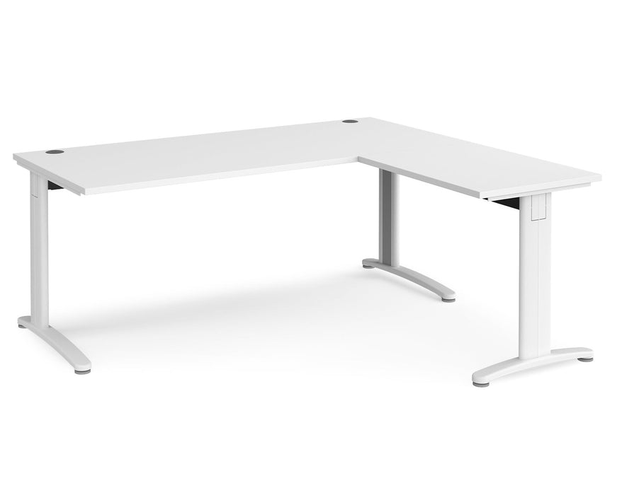 TR10 - Single Desk with Return - White Frame.