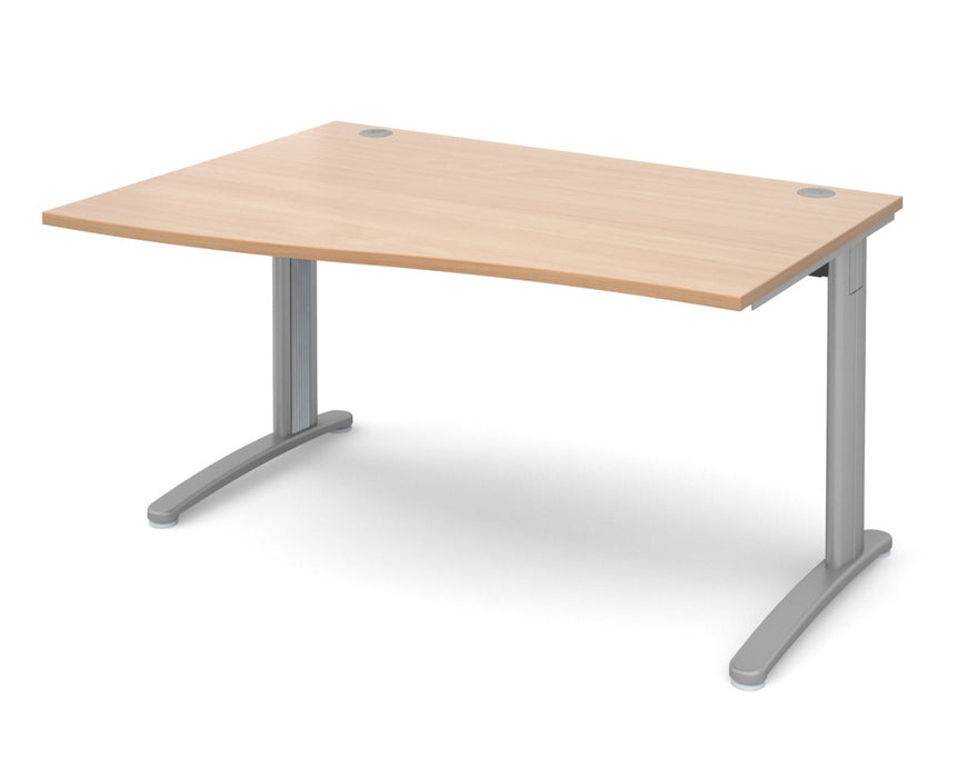 TR10 - Left Hand Wave Desk - Silver Frame.