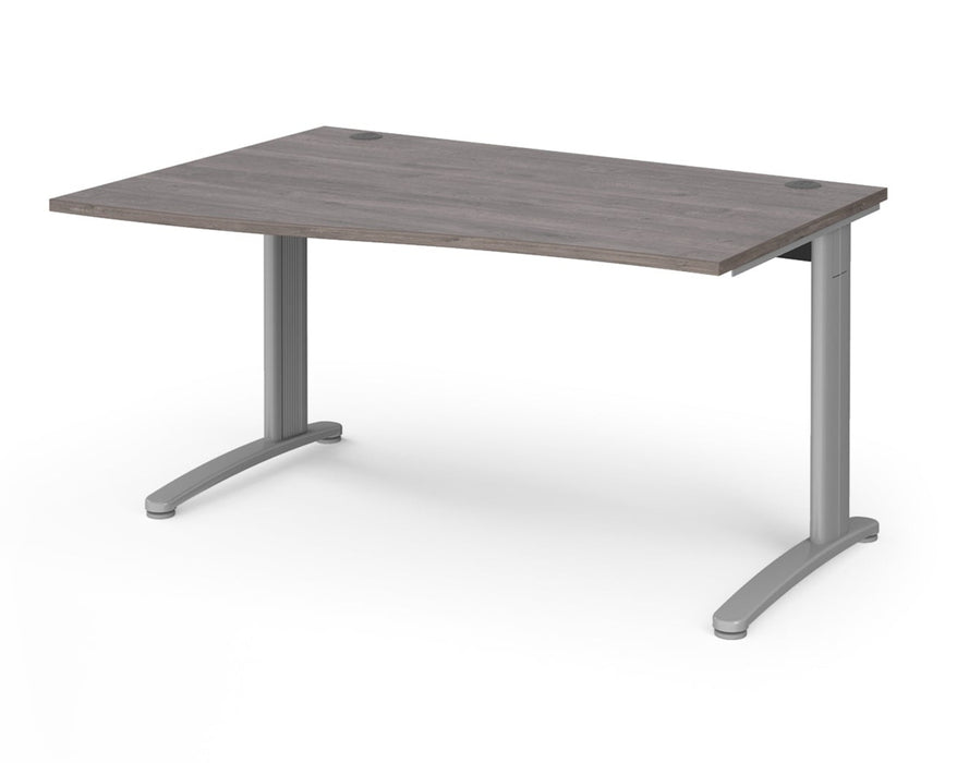 TR10 - Left Hand Wave Desk - Silver Frame.