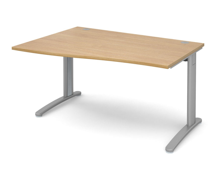 TR10 - Left Hand Wave Desk - Silver Frame.