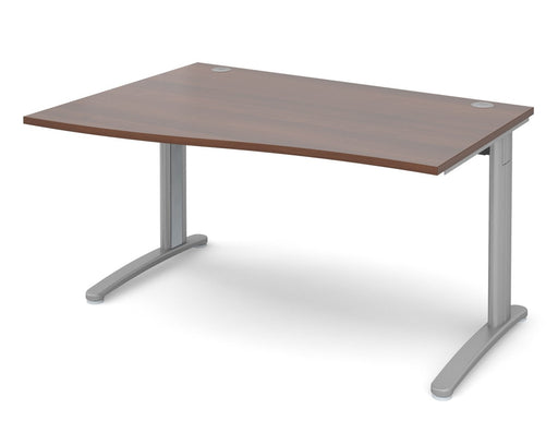 TR10 - Left Hand Wave Desk - Silver Frame.