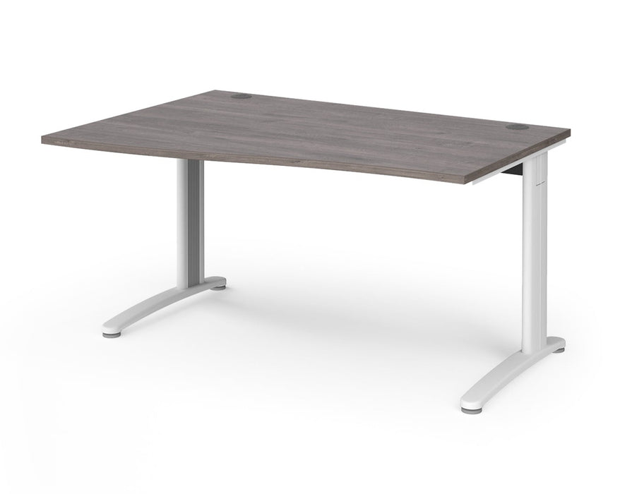 TR10 - Left Hand Wave Desk - White Frame.