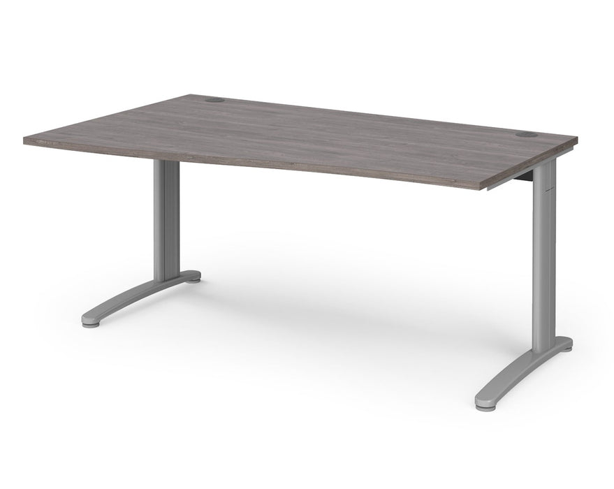 TR10 - Left Hand Wave Desk - Silver Frame.