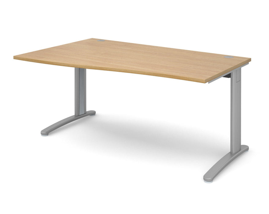 TR10 - Left Hand Wave Desk - Silver Frame.