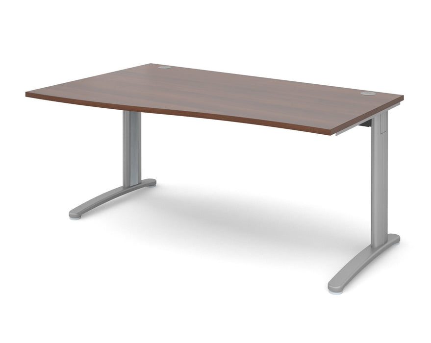 TR10 - Left Hand Wave Desk - Silver Frame.