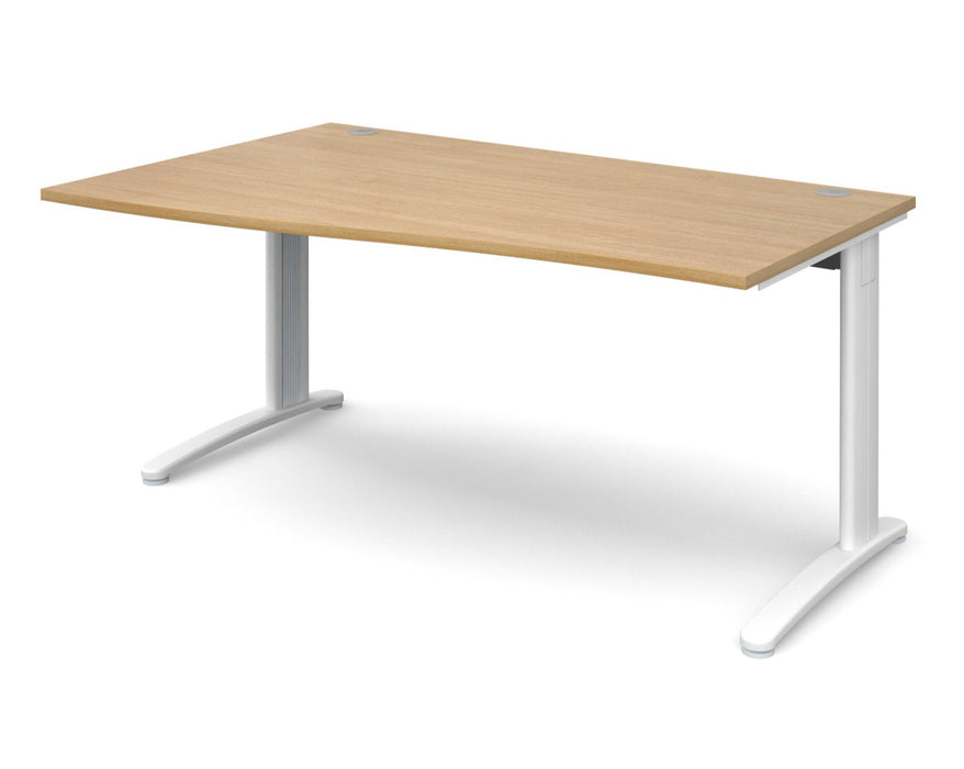 TR10 - Left Hand Wave Desk - White Frame.