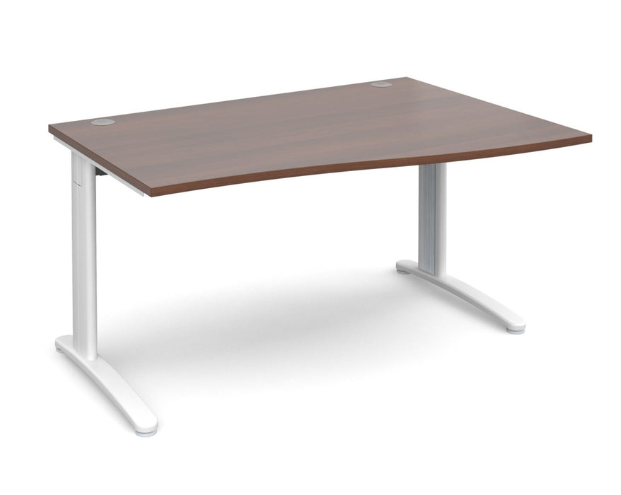 TR10 - Right Hand Wave Desk - White Frame.