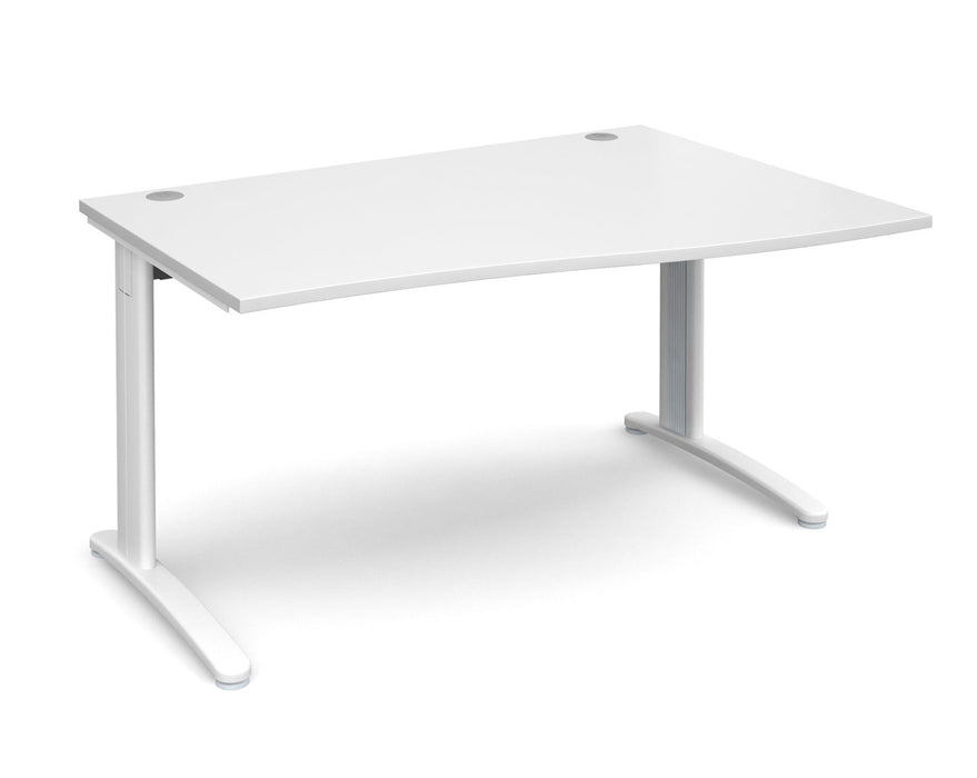 TR10 - Right Hand Wave Desk - White Frame.