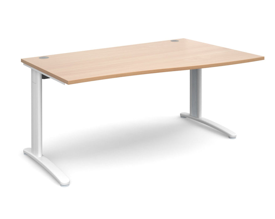 TR10 - Right Hand Wave Desk - White Frame.