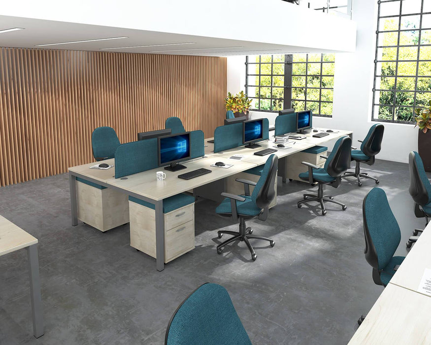 Connex - Straight Single Desk - Silver Frame.